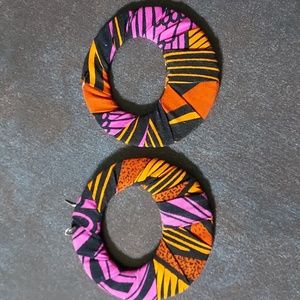 African cloth earrings